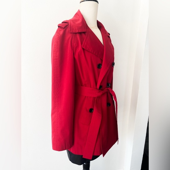 Calvin Klein Red Trench Coat with Sash – Size Small - Picture 4 of 12